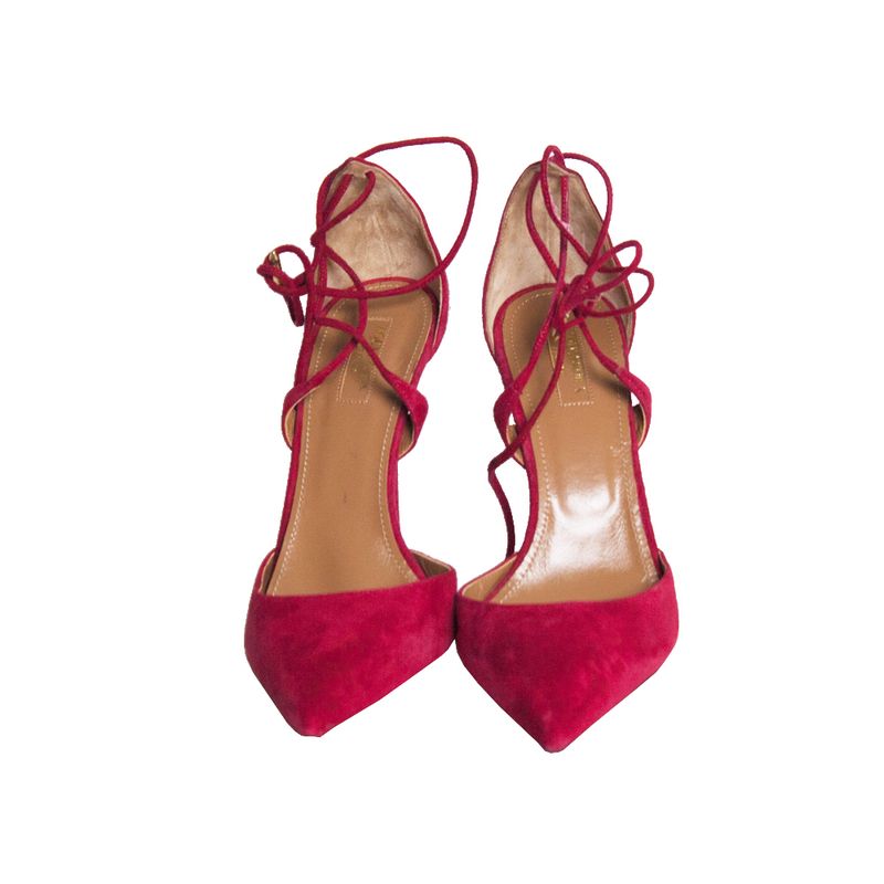 Scarpin-Aquazzura-Matilde-Crisscross-Suede-Vermelho