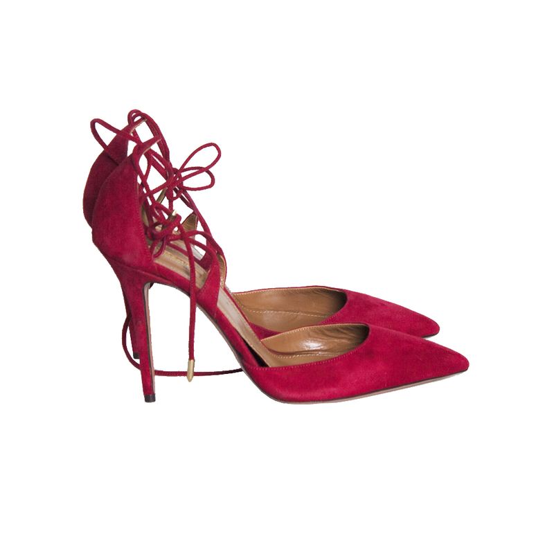 Scarpin-Aquazzura-Matilde-Crisscross-Suede-Vermelho