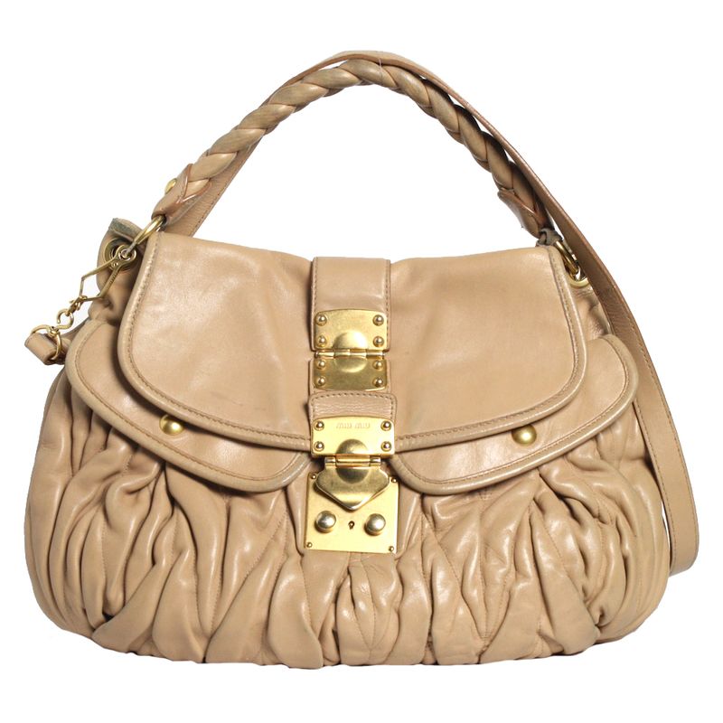 Bolsa-Miu-Miu-Coffer-Leather-Bege
