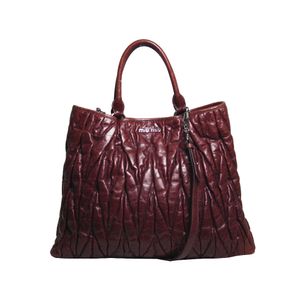 Bolsa Miu Miu Coffer Leather Vinho