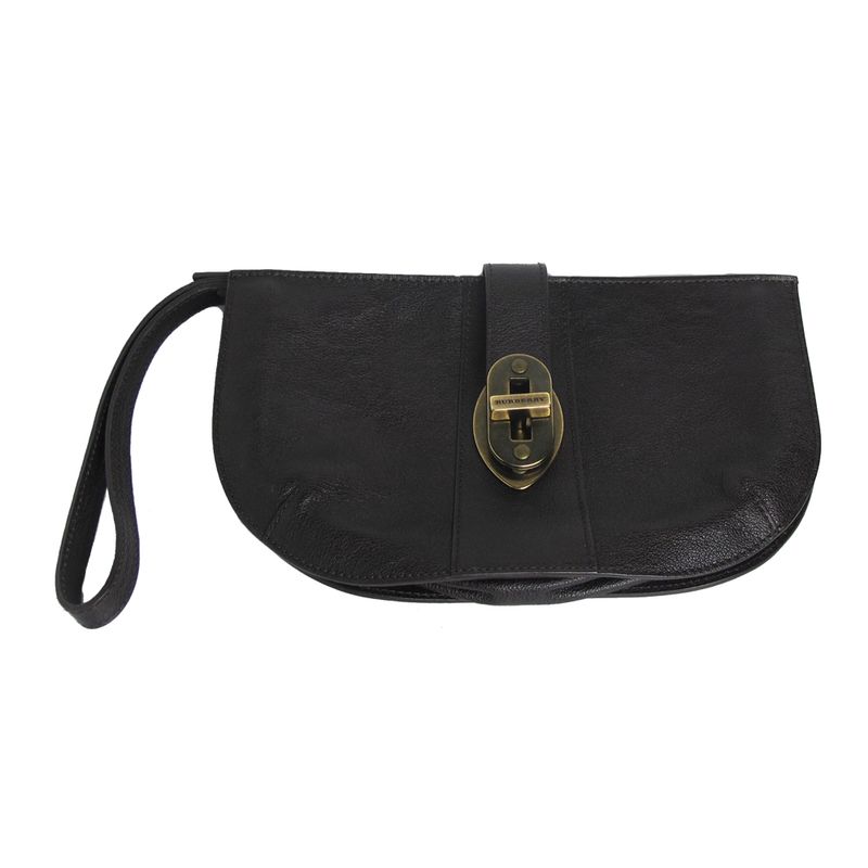 Clutch-Burberry-Brown-Leather