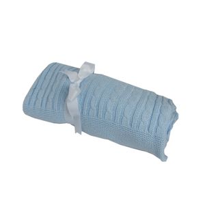 Manta Baby & Child Tricot Azul Trança Infantil