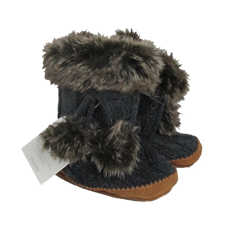 Bota-de-Tricot-Baby---Child-com-Pele-Marrom