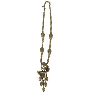 Colar Butler & Wilson Skull Gold Crystal