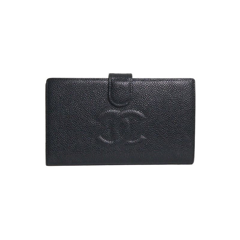 Carteira-Chanel-Couro-Caviar-Preto