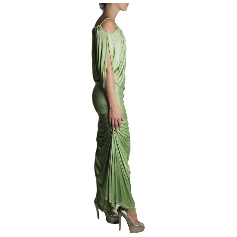 Vestido-John-Galliano-Viscose-Verde