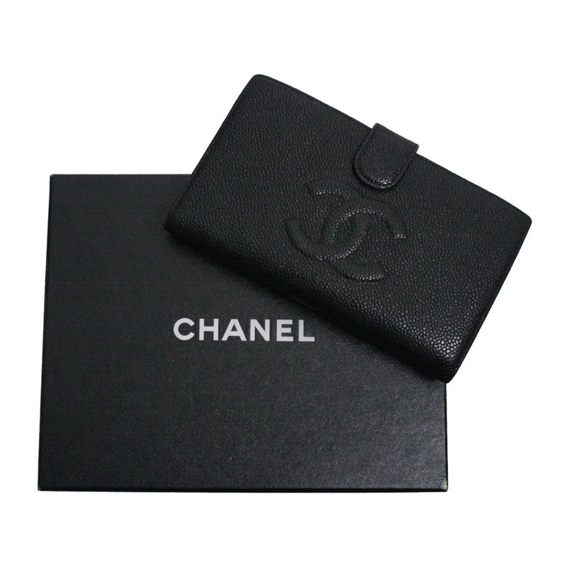 Carteira-Chanel-Couro-Caviar-Preto