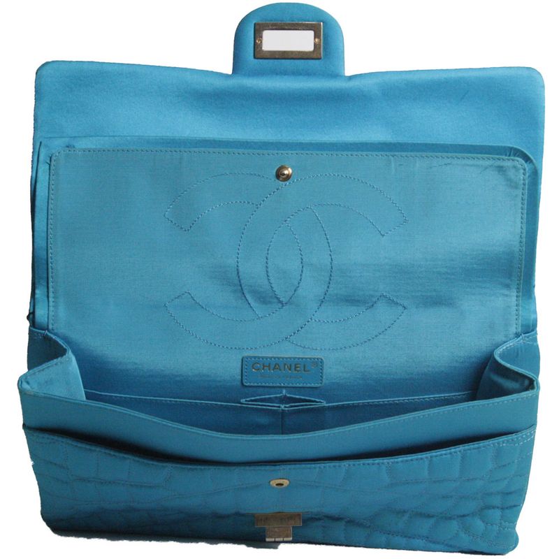 Bolsa-Chanel-Quilted-Satin-Reissue-226-Turquesa