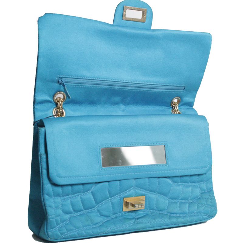 Bolsa-Chanel-Quilted-Satin-Reissue-226-Turquesa