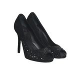 Peep-toe-Dolce-Gabbana-Camurca-Preto-Strass