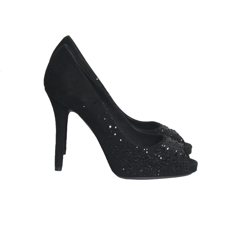 Peep-toe-Dolce-Gabbana-Camurca-Preto-Strass