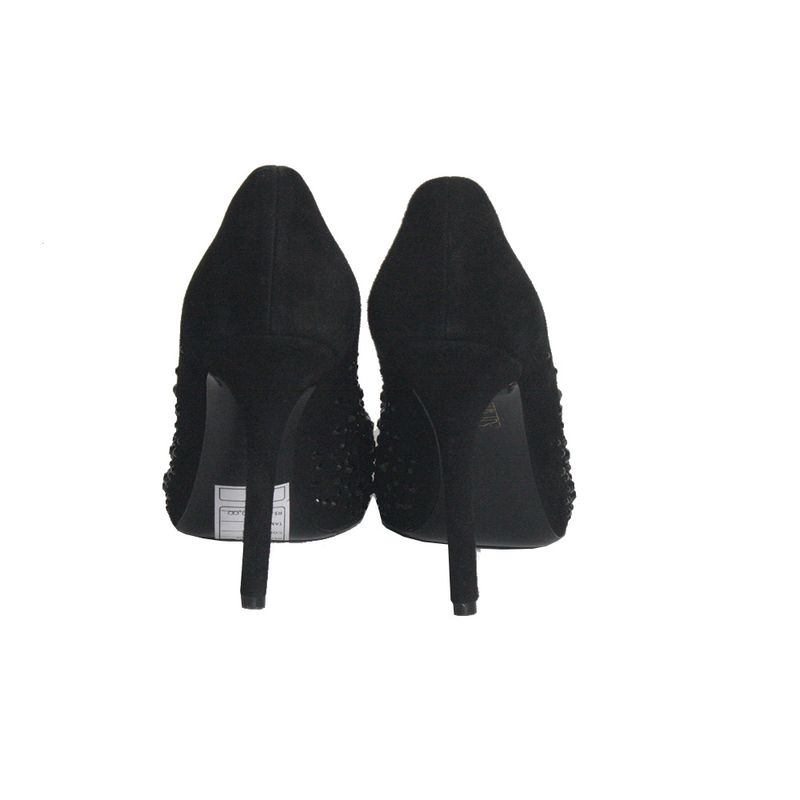 Peep-toe-Dolce-Gabbana-Camurca-Preto-Strass