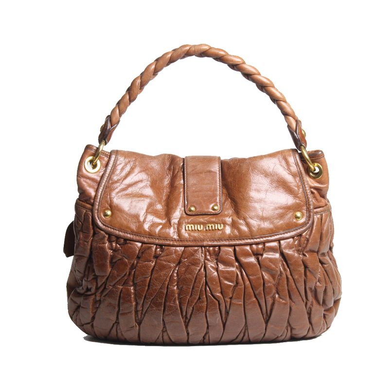 Bolsa-Miu-Miu-Coffer-Leather-Caramelo