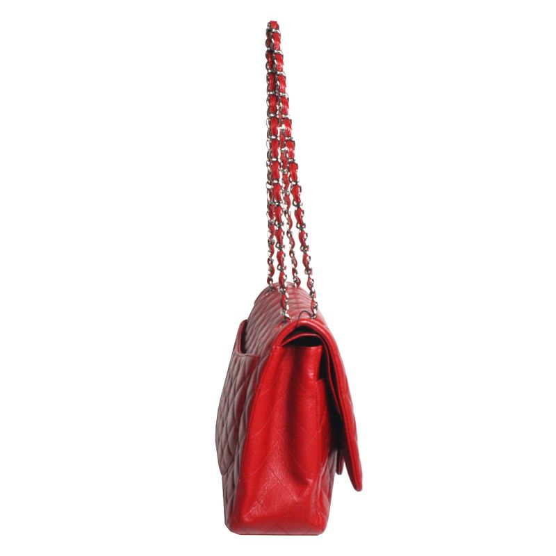 Bolsa-Chanel-Double-Flap-Maxi-Caviar-Red