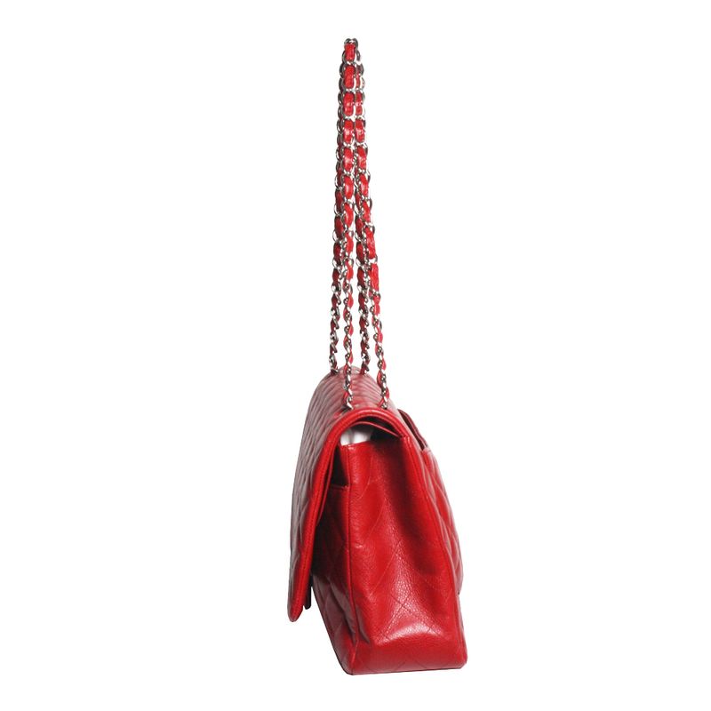 Bolsa-Chanel-Double-Flap-Maxi-Caviar-Red