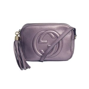Bolsa Gucci Soho Disco Roxo Metalizado