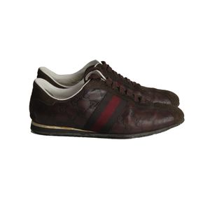 Tênis Gucci de Couro Marrom