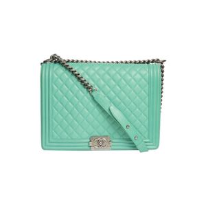 Bolsa Chanel Boy Couro Turquesa