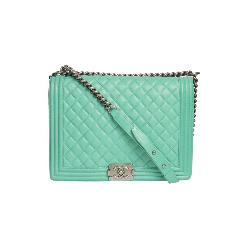 Bolsa-Chanel-Boy-Couro-Turquesa