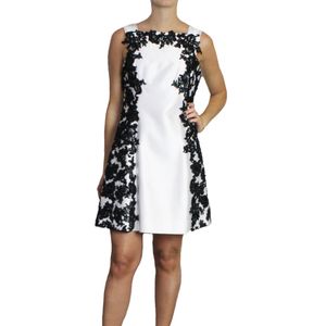 Vestido Martha Medeiros Seda Branca com Renda Preta