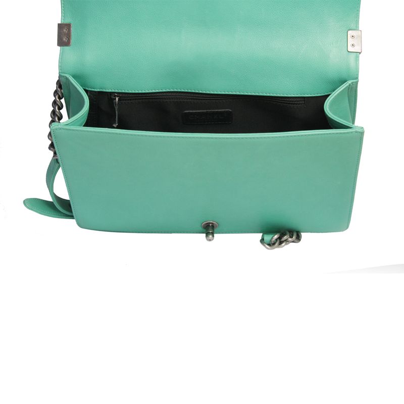 Bolsa-Chanel-Boy-Couro-Turquesa