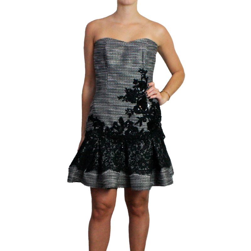 Vestido-Martha-Medeiros-Tomara-que-Caia-em-Tweed-Preto-e-Branco