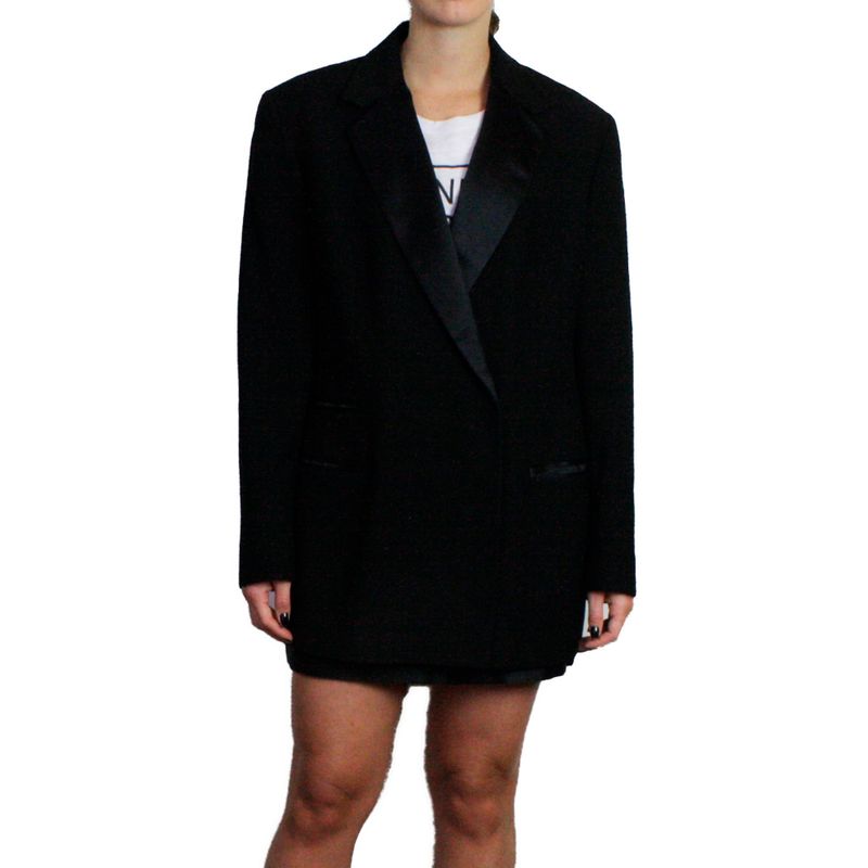 Blazer-Gucci-Preto-com-Lapela-em-Cetim