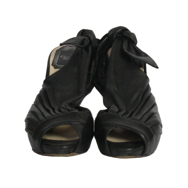 Sandalia-de-Salto-Christian-Dior-Couro-Preto