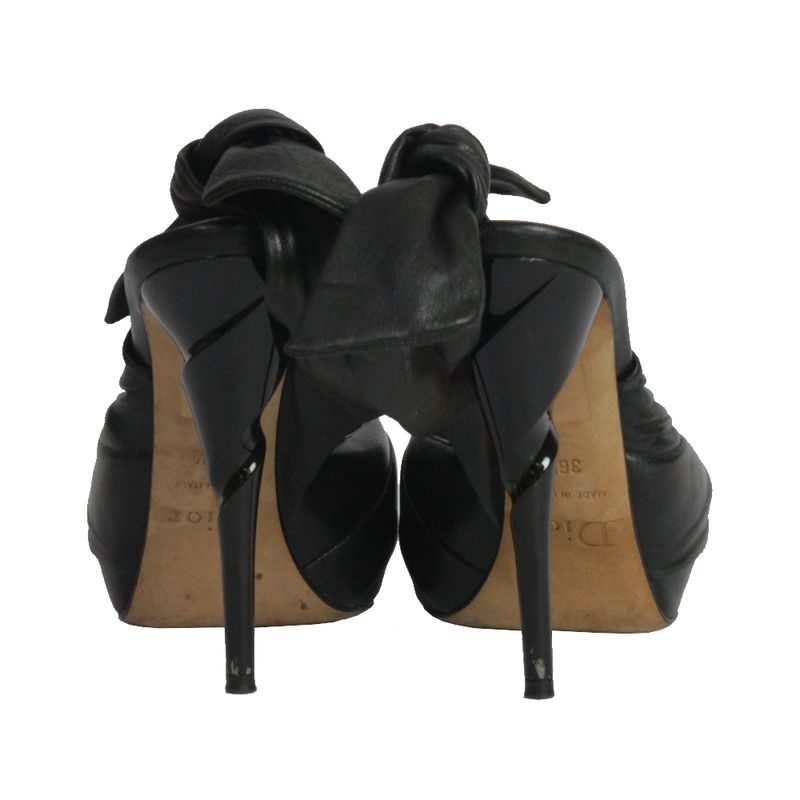 Sandalia-de-Salto-Christian-Dior-Couro-Preto