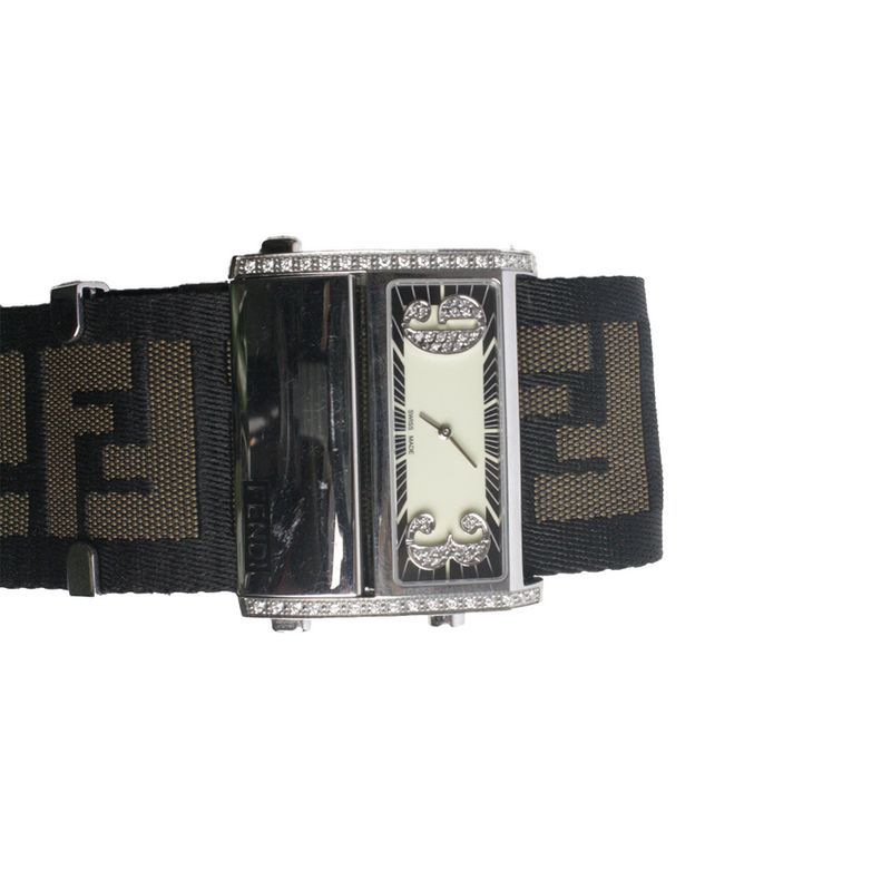 Relogio-Fendi-Tecido-Metal-Prata-Brilhantes