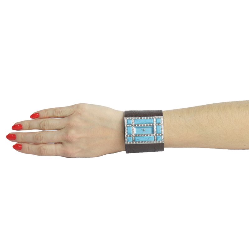 Relogio-Valentino-Pulseira-Couro-Marrom-e-Pedraria-Turquesa