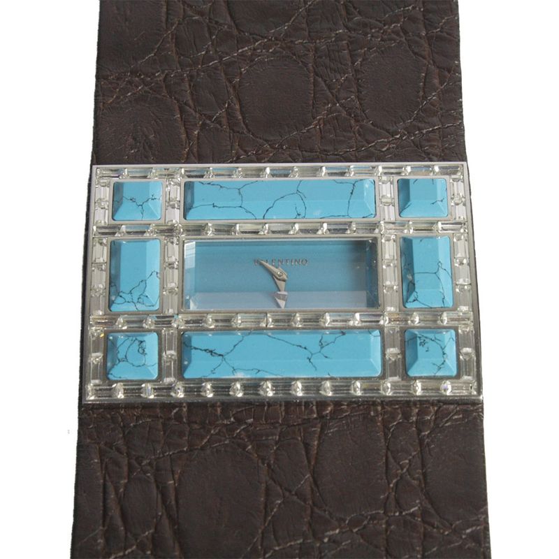 Relogio-Valentino-Pulseira-Couro-Marrom-e-Pedraria-Turquesa