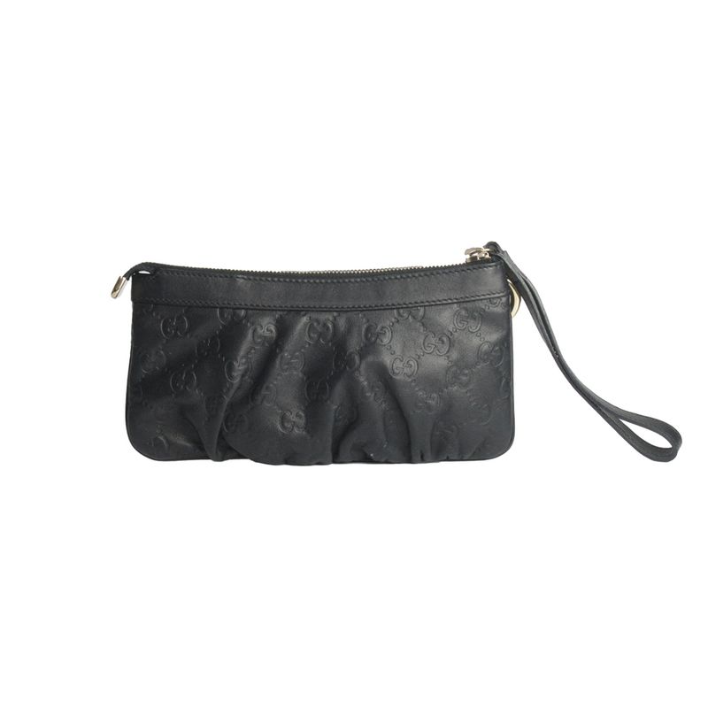 Clutch-Gucci-Micro-Guccissima-Couro-Preto-Wristlet