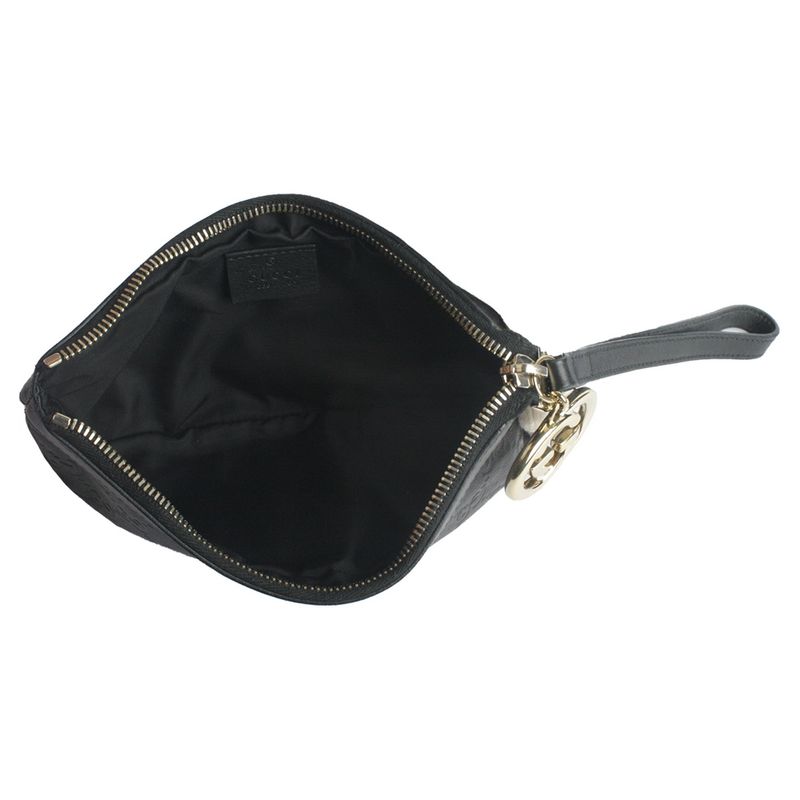 Clutch-Gucci-Micro-Guccissima-Couro-Preto-Wristlet