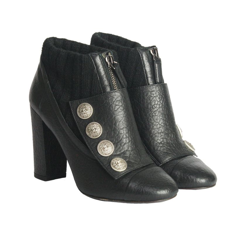 Bota-Chanel-Couro-e-Tecido
