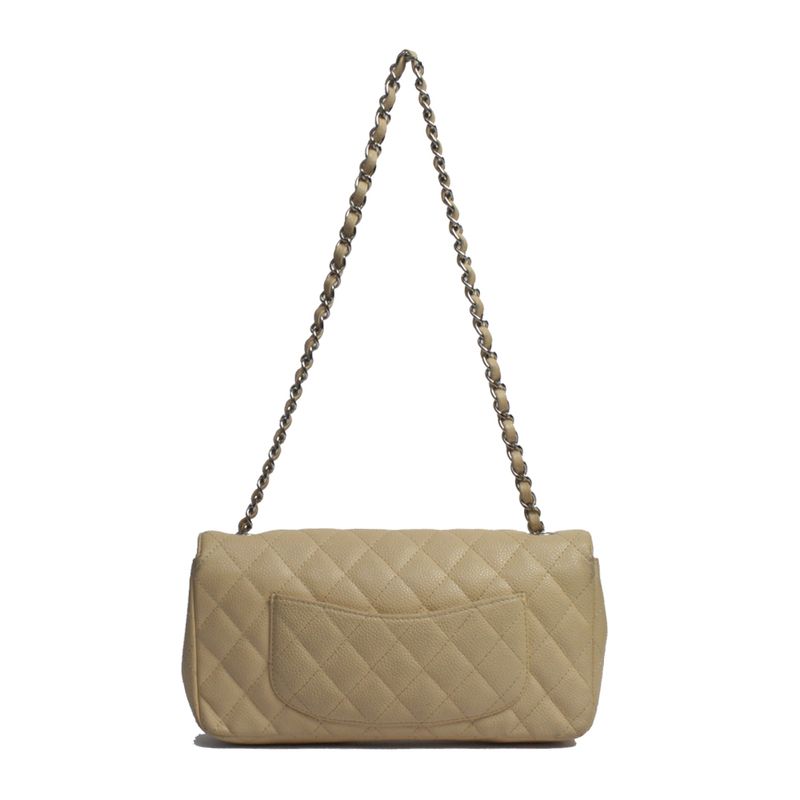 Bolsa-Chanel-Couro-Caviar-Bege