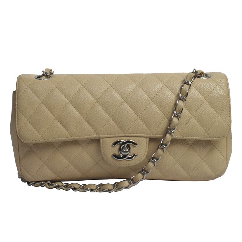 Bolsa-Chanel-Couro-Caviar-Bege