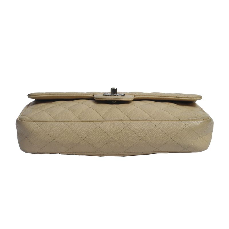 Bolsa-Chanel-Couro-Caviar-Bege