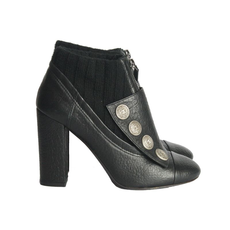 Bota-Chanel-Couro-e-Tecido