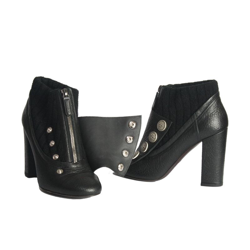 Bota-Chanel-Couro-e-Tecido