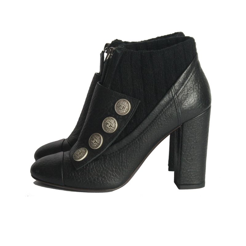 Bota-Chanel-Couro-e-Tecido