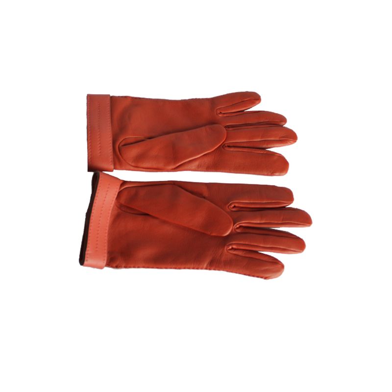 Par-de-Luvas-Hermes-Soya-Lambskin-Laranja