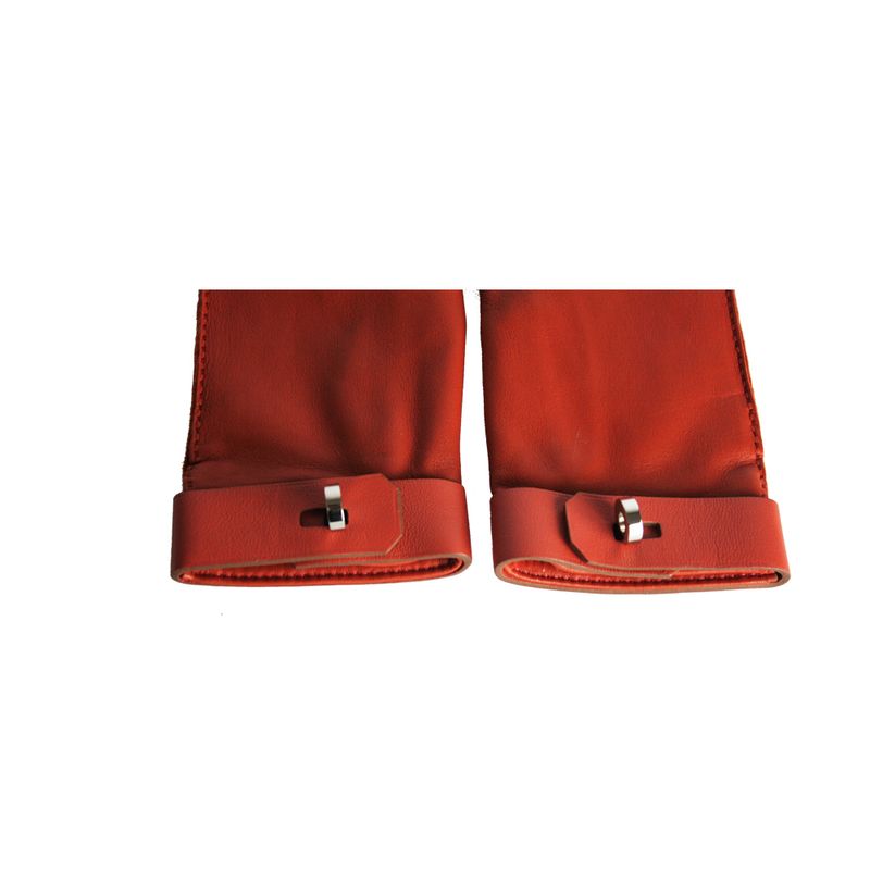 Par-de-Luvas-Hermes-Soya-Lambskin-Laranja