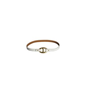 Pulseira Hermes Granville Leather Bracelet Branca
