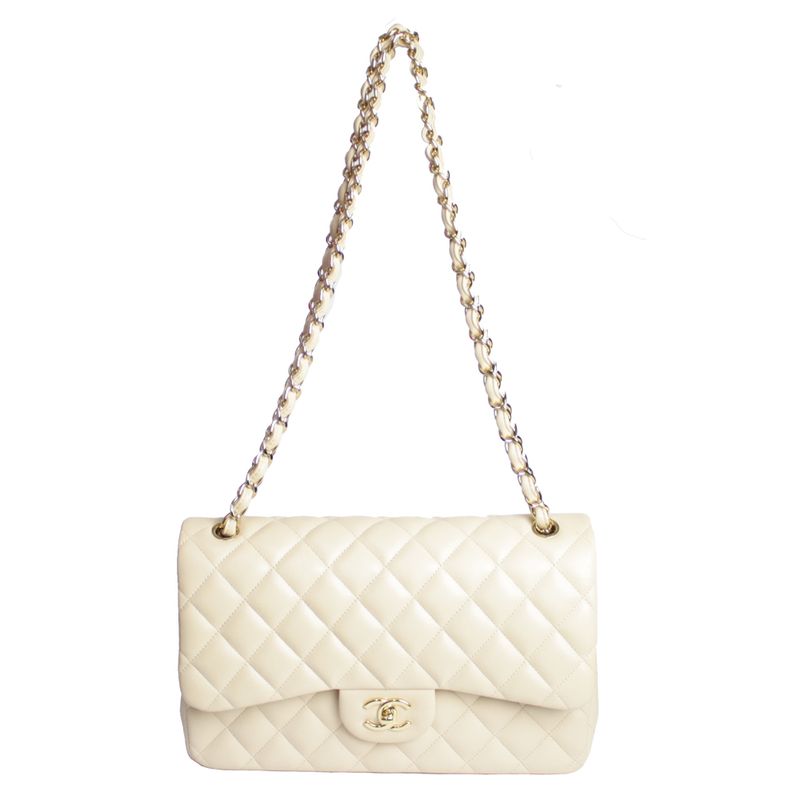 Bolsa-Chanel-Double-Flap-Jumbo-Lambskin-Nude