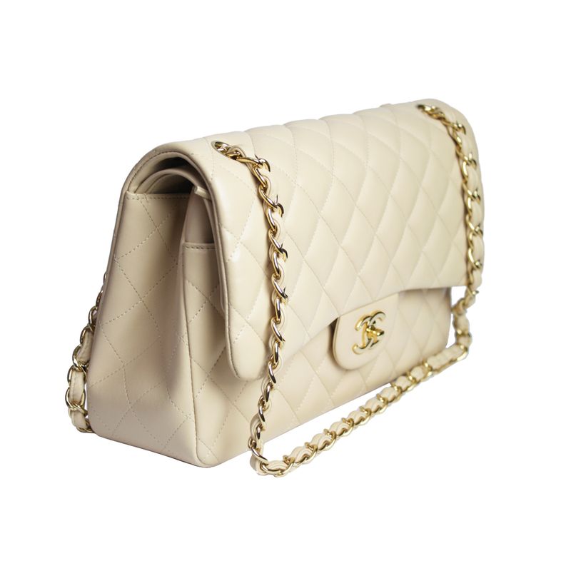 Bolsa-Chanel-Double-Flap-Jumbo-Lambskin-Nude