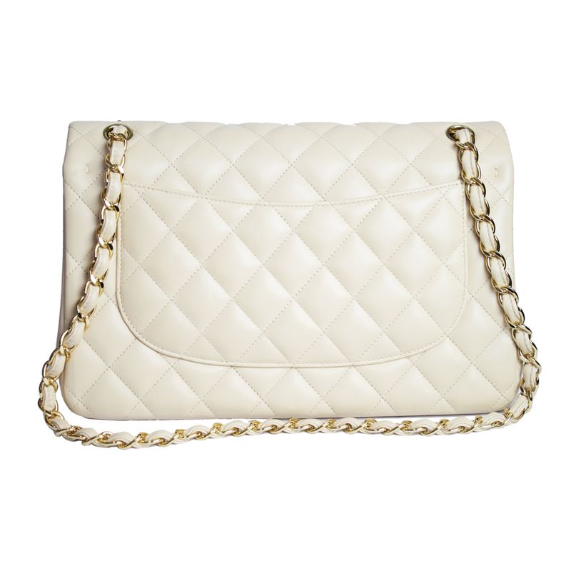 Bolsa-Chanel-Double-Flap-Jumbo-Lambskin-Nude