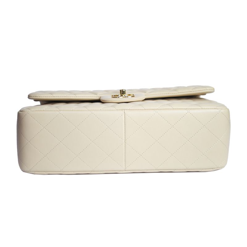 Bolsa-Chanel-Double-Flap-Jumbo-Lambskin-Nude