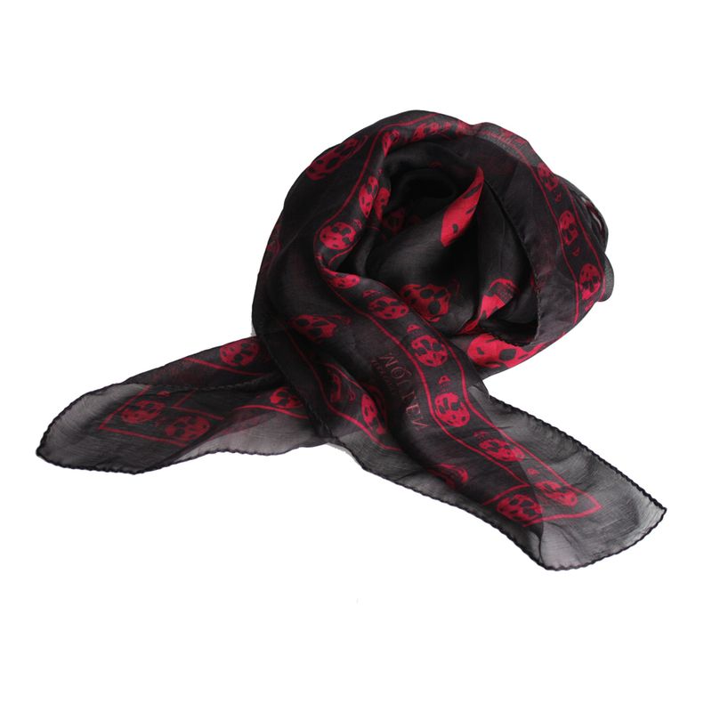 Lenco-Alexander-McQueen-Classic-Silk-Skull-Vinho