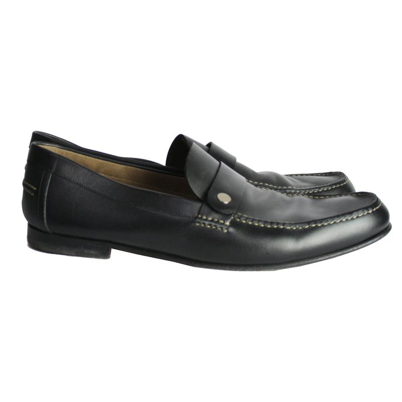 Mocassim-Hermes-Couro-Preto